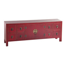 TV furniture ORIENTE Red Wood Iron MDF Wood 130 x 24 x 50,5 cm