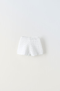 Open-knit bermuda shorts