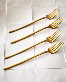 Set of forks with hammered handle