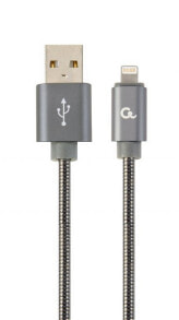 Charging cables, computer connectors and adapters cablexpert CC-USB2S-AMLM-2M-BG - 2 m - Lightning - USB A - Male - Male - Grey