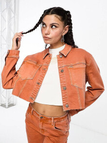 Купить женская верхняя одежда GUESS Originals: Guess Originals co-ord denim jacket in orange