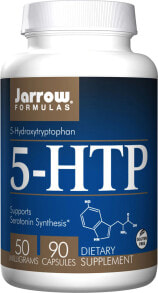 GABA, серотонин Jarrow Formulas 5-HTP  Комплекс с 5-гидрокситриптофаном для поддержки синтеза серотонина 50 мг 90 капсул