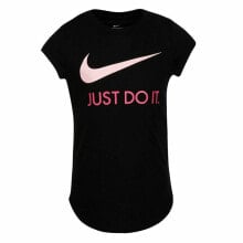 Детский Футболка с коротким рукавом Nike Swoosh JDI Чёрный