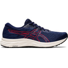 Мужская спортивная обувь для бега Мужские кроссовки спортивные для бега синие текстильные низкие  с белой подошвой Asics Gel Excite 7
