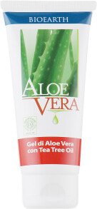 Reinigendes und kühlendes Gesichtsgel mit Aloe Vera und Teebaumöl - Bioearth Aloe Vera gel with Organic Tea Tree