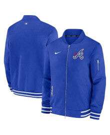 Nike men's Royal Atlanta Braves Authentic Collection Game Time Bomber Full-Zip Jacket