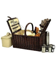 Buckingham Willow Picnic Basket with Coffee Set - Service for 2