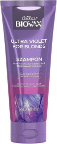 Tonisierendes Shampoo mit Hyaluronsäure für blondes und graues Haar - L'biotica Biovax Ultra Violet for Blonds Intensive Regeneration And Color Toninng