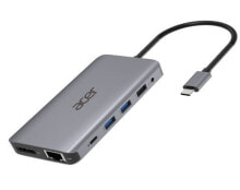 USB-концентраторы acer HP.DSCAB.009 док-станция для ноутбука Проводная USB 3.2 Gen 1 (3.1 Gen 1) Type-C Серебристый