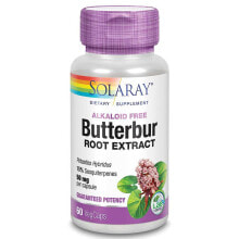 Витамины и БАДы для мочеполовой системы Solaray Butterbur Root Extract  Добавка на основе экстракта корня белокопытника 50 мг 60 веганских капсул