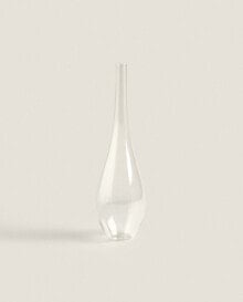 Transparent glass vase.