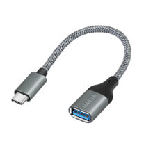 LogiLink KAB Adapter USB-C> USB-A ST-BU 0.15m Dark Grey - Adapter - Digital