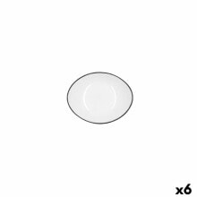 поднос для закусок Quid Gastro Белый Чёрный Керамика 14 x 11 cm (6 штук)
