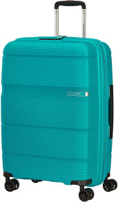 Чемодан пластиковый синий American Tourister Linex Spinner, Vivid Black, Luggage Suitcase