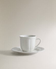 Porcelain coffee cup and saucer