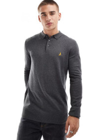 Купить мужские футболки и майки Brave Soul: Brave Soul long sleeve polo shirt in charcoal