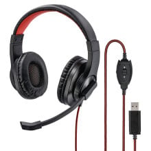 Hama HS-USB400 Гарнитура Вязаная шапка Черный, Красный 00139927