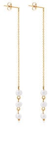 Ювелирные серьги long gold plated earrings with pearls VAAJDE2023196G