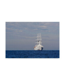 Trademark Global american School White Ship on the Ocean Canvas Art - 15