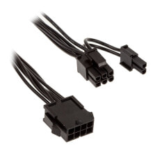 Купить компьютерные кабели и коннекторы KOLINK: Kolink Adapter 4+4-Pin CPU auf 6+2-Pin-PCIe, schwarz