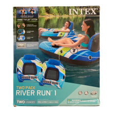 Intex River Run 1 Inflatable Floating Water Lounge Tube Raft, 2pk купить онлайн
