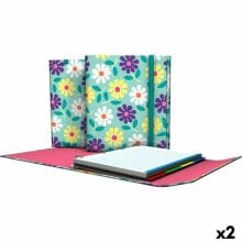 Ring binder Grafoplas Flowers Multicolour A4 (2 Units)