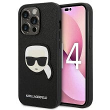 KARL LAGERFELD Klhcp14XSapkhk iPhone 14 Pro Max 6.7 Saffiano Karl`S Head Patch phone case