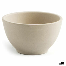 Bowl Quid Mineral Ceramic Beige (9 x 5 cm) (18 Units)