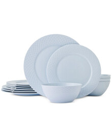 Mikasa trellis Misty Blue 12 Pc. Dinnerware Set, Service for 4