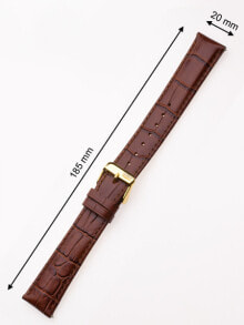 Ремешок или браслет для часов Perigaum Leather Strap 20 x 185 mm Brown Gold Clasp