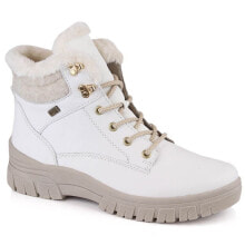 Купить женские высокие ботинки Rieker: Leather waterproof boots insulated with wool Remonte W RKR628 white