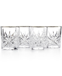 Godinger dublin Platinum Double Old Fashioned Glasses, Set of 4