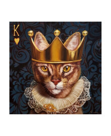 Trademark Global lucia Hefferna King of Hearts Cat Canvas Art - 36.5