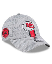 Купить мужские головные уборы New Era: Men's Gray Kansas City Chiefs 2024 Sideline 9FORTY Stretch-Snap Hat