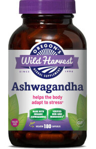 Ашваганда Oregon's Wild Harvest Ashwagandha -- Ашваганда - 180 Желатиновых капсул