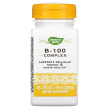Витамины группы В Nature's Way, B-100 Complex with B2 Coenzyme, 100 Capsules