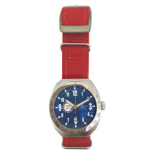Мужские наручные часы с ремешком мужские наручные часы с красным текстильным ремешком Montres de Luxe 09MON-ALKZBLU ( 42 mm)