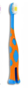 Zahnbürste für Kinder weich ab 3 Jahren blau mit orange - Wellbee Travel Toothbrush For Kids