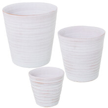 Set of Planters Alexandra House Living White Ceramic (3 Pieces)