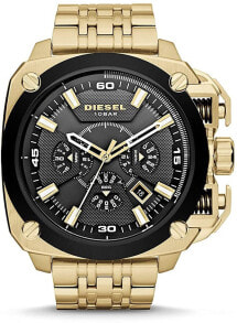 Мужские наручные часы с браслетом Мужские наручные часы с золотым браслетом Diesel Men's BAMF Chronograph 55mm Case Size Stainless Steel Watch