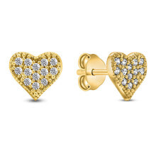 Ювелирные серьги gentle heart earrings made of gilded silver EA347Y