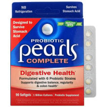 Пребиотики и пробиотики Натурес Вэй, Probiotic Pearls Complete, пробиотик, 90 капсул