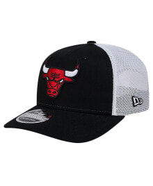 Купить мужские головные уборы New Era: Men's Black/White Chicago Bulls Trucker 9SEVENTY COOLERA Stretch-Snap Hat