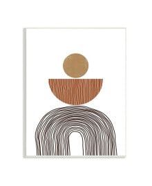 Stupell Industries boho Shapes Stacked Abstract Round Curves Brown White Art, 10