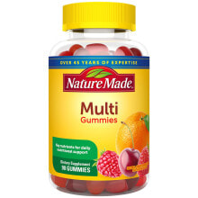 Витаминно-минеральные комплексы Nature Made Multi Adult Gummies Assorted Fruit Мультивитаминный комплект  для взрослых 90 мармеладок с фруктовым вкусом