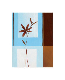 Trademark Global pablo Esteban Brown Flower, Blue Square Right Canvas Art - 36.5