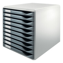 Modular Filing Cabinet Leitz Form Set 10 drawers Grey Dark grey polystyrene Plastic 28,5 x 29 x 35,5 cm