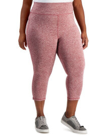 ID Ideology plus Size Space-Dye Cropped Leggings, Created for Macy's