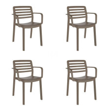 Garden chair Garbar Wind Brown Chocolate polypropylene 58 x 78 x 54 cm 58 x 54 x 78 cm 4 Units (4 Pieces)