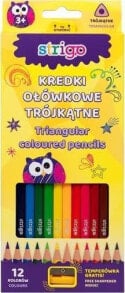 Цветные карандаши для рисования для детей strigo Kredki ołówkowe trójkątne 12 kolorów STRIGO